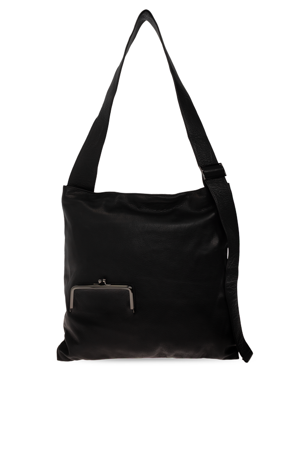 Discord Yohji Yamamoto Large Black Leather Shoulder Bag | Men's